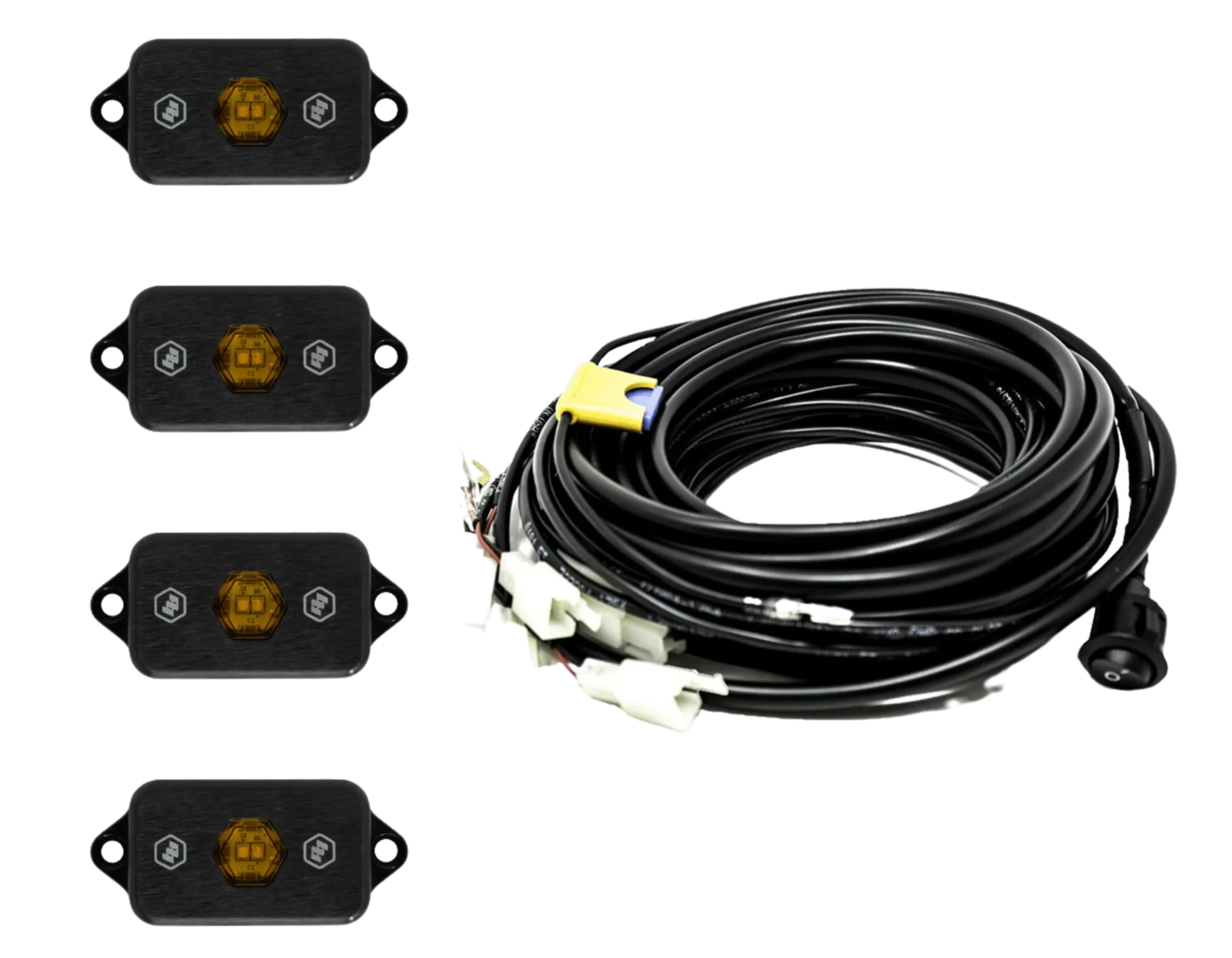 مجموعة إضاءة LED صفراء للصخور من BAJA DESGINS 447056 - UNIVERSAL