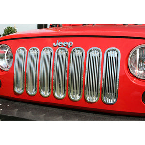 Billet Grille Inserts in Chrome for 07-18 Jeep Wrangler &amp; Wrangler Unlimited JK