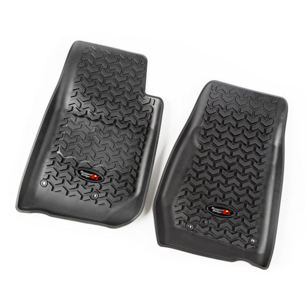 Floor Liners, Front, Black; 07-17 Jeep Wrangler JK