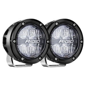360 Series LED Round Fog Light, 4 Inch, Driving, RGBW Backlight, Pair
