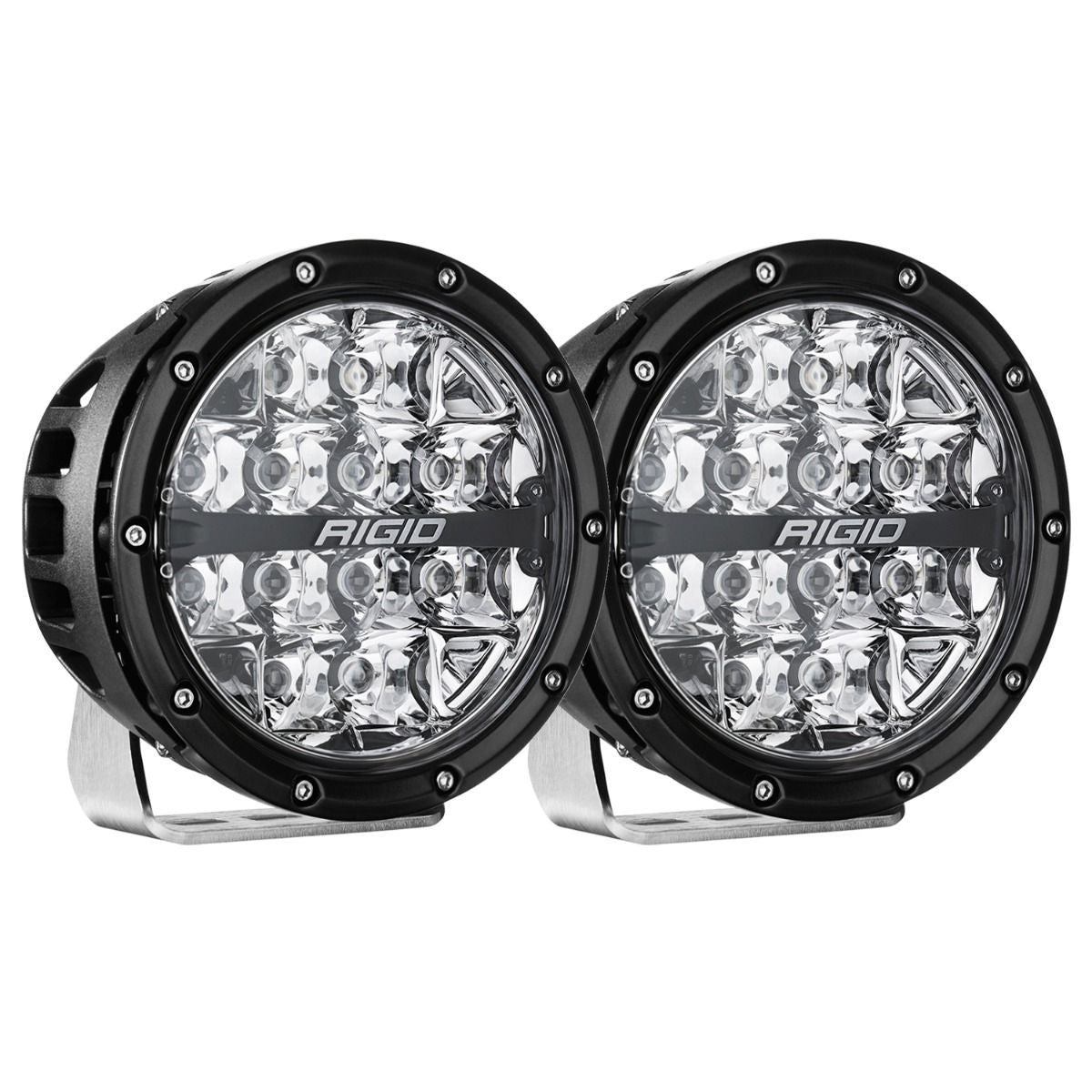 360 Series LED Round Fog Light, 6 Inch, Spot, RGBW Backlight, Pair