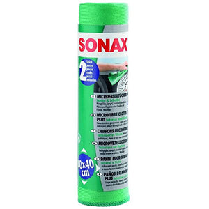 Sonax Green Microfibre Cloth for Interior and Glass (2 pcs)