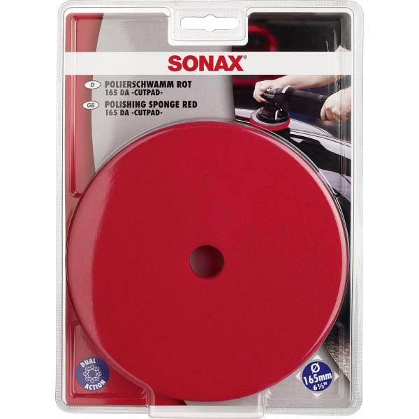 Sonax Polishing Pad for Dual Action - Cutting - Red (6 inch - 165mm)