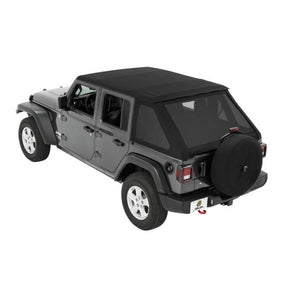 Jeep Wrangler JL 4DR 18-24 Trektop Slantback, Soft Top, Black Diamond