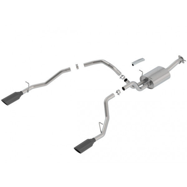 Dodge Ram 1500 New 19-24 5.7L Through Bumper S-Type Cat-Back Exhaust, Black Tips