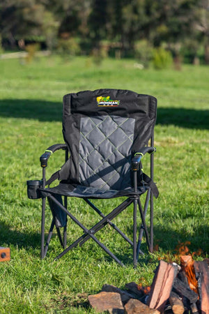 King Hard Arm Camp Chair - With Lumbar Support