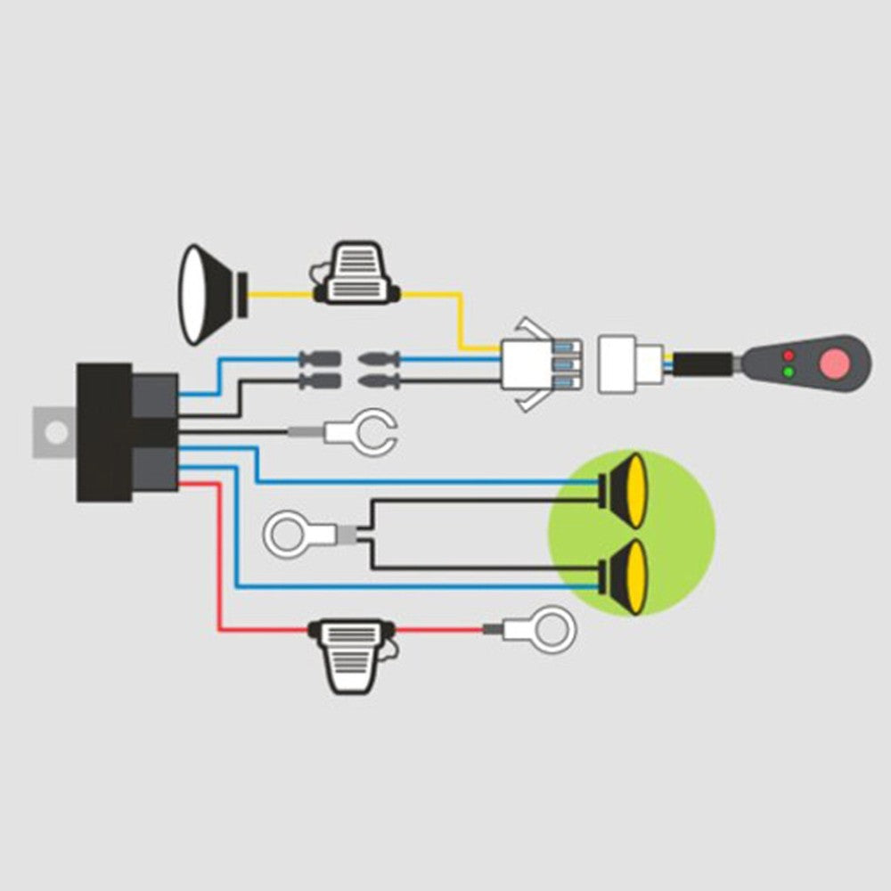 Driving Light Wiring Loom - Suits Set of Two (2) Lights