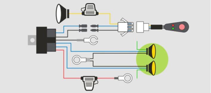 Driving Light Wiring Loom - Suits Set of Two (2) Lights with Daytime Running Lights