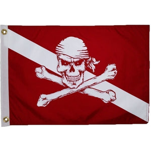 Flag 12 x 18" - Pirate Diver Down