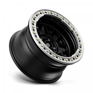 KM235 GRENADE CRAWL Beadlock Wheel, 17×8.5, 5×127, ET0, Satin Black W/ Machined Ring